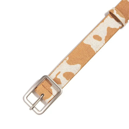 Japanese Style Square Buckle Women Belt with Shine Rhinestone PU Leather Gothic Waist Belts Leopard Punk Waistband