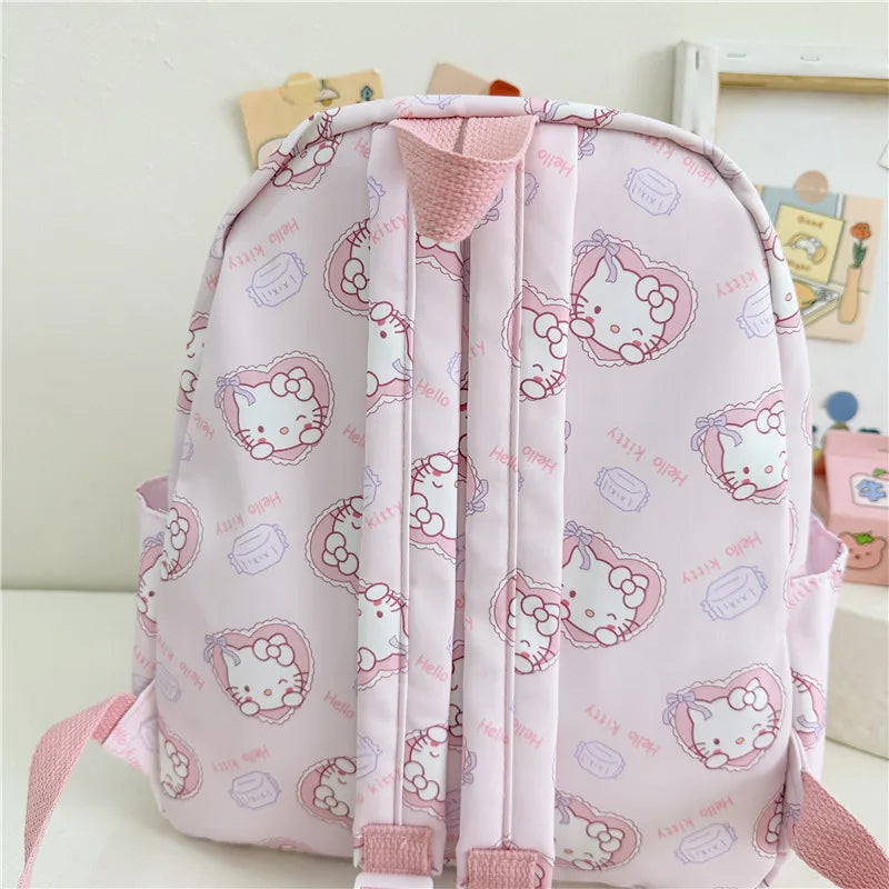Anime Cartoon Kuromi Melody Cinnamoroll Backpack Boys Girls Cartoon Hello Kitty Kawaii Canvas Fashion Children's Schoolbag