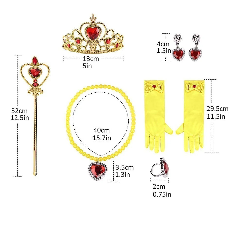 Girl Princess Dress Beauty And Beast Cosplay Costume Belle Praty Yellow Luxury Wedding Ball Gown Kid Carvinal Fancy Clothes