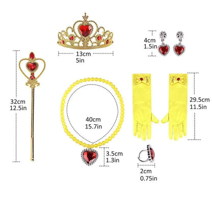 Girl Princess Dress Beauty And Beast Cosplay Costume Belle Praty Yellow Luxury Wedding Ball Gown Kid Carvinal Fancy Clothes