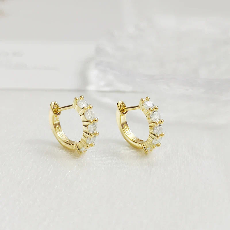 3mm D Color Moissanite Earrings 925 Sterling Silver Plated White Gold Hoop Earring for Women Wedding Party Fine Jewelry