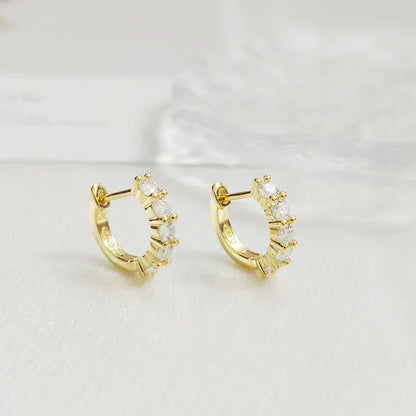 3mm D Color Moissanite Earrings 925 Sterling Silver Plated White Gold Hoop Earring for Women Wedding Party Fine Jewelry