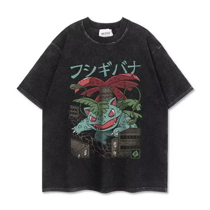 Graphic T-shirt Man Women Vintage Washed Short Sleeve Tee Casual Top Y2k Summer 2026 Fashion Loose Cotton Tee