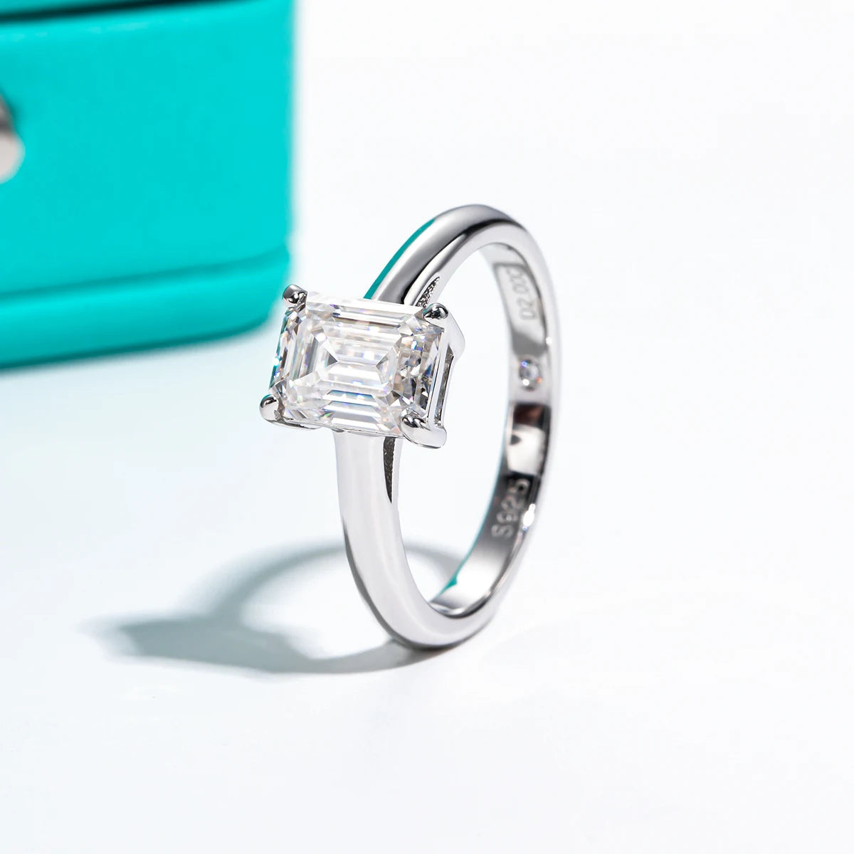 6x8mm 2ct Emerald Cut Moissanite Engagement Wedding Ring 925 Sterling Silver Rings For Women Jewelry Wholesale