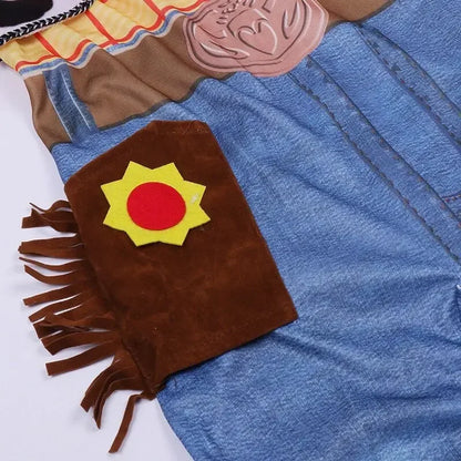 4-12Y Boys Cowboy Woody Cospaly Costume Anime Character Adventure Costume Halloween Kids Performance Costume