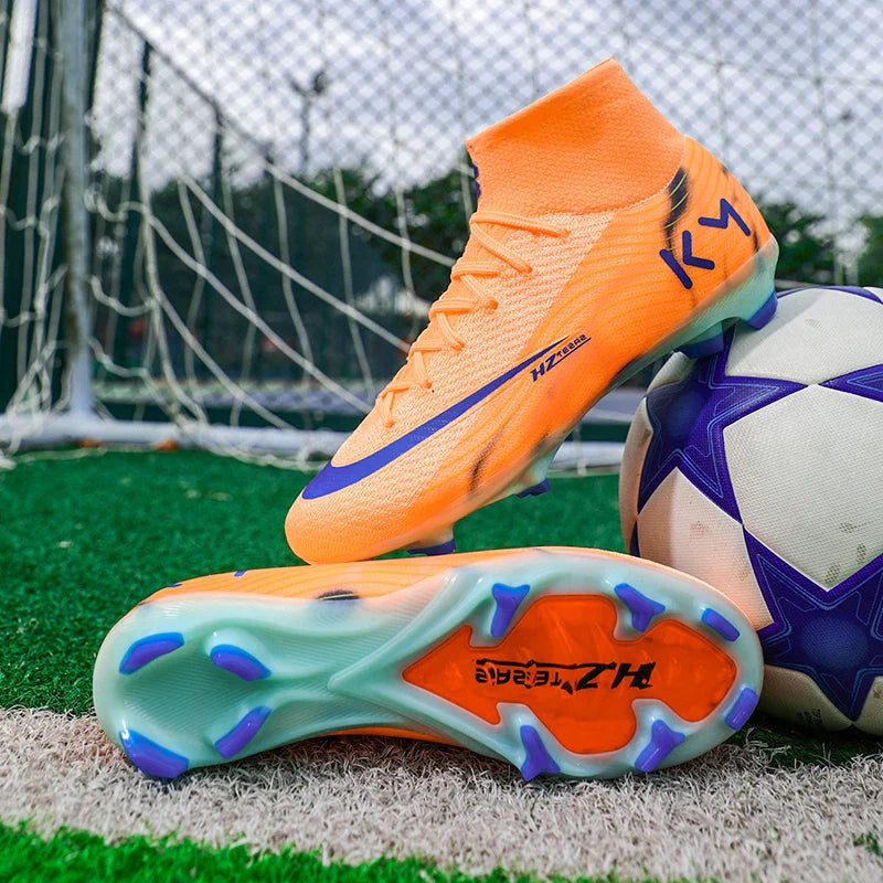 New Men Soccer Shoes Breathable Cleats Football Boots Training Boys Long Spikes Adult Outdoor Sport Non Slip Match Comfortable