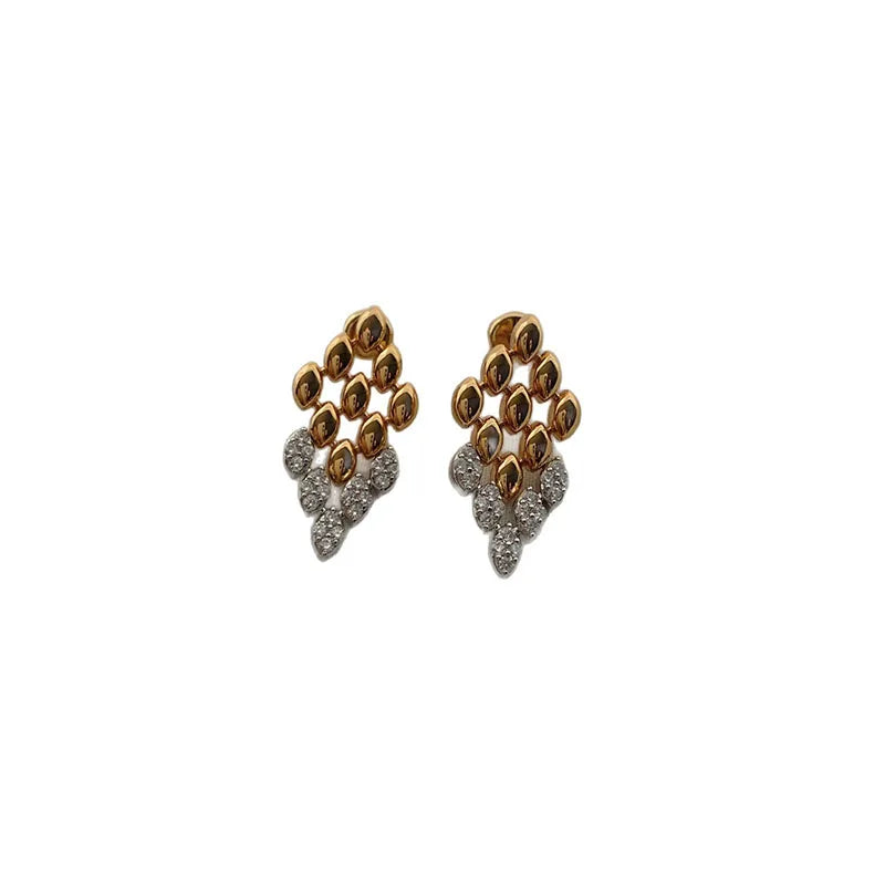 Cz stone pave rhombus chain dangle earrings for women geometric statement earrings party dainty jewelry delicate new in 2025