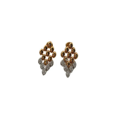 Cz stone pave rhombus chain dangle earrings for women geometric statement earrings party dainty jewelry delicate new in 2025