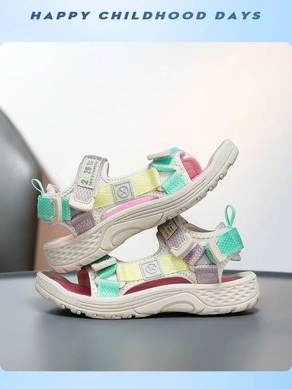New Summer Kids Sport Sandals, Children Casual Breathable Barefoot Shoes, Non-Slip Lightweight Water Beach Sandals for Boys