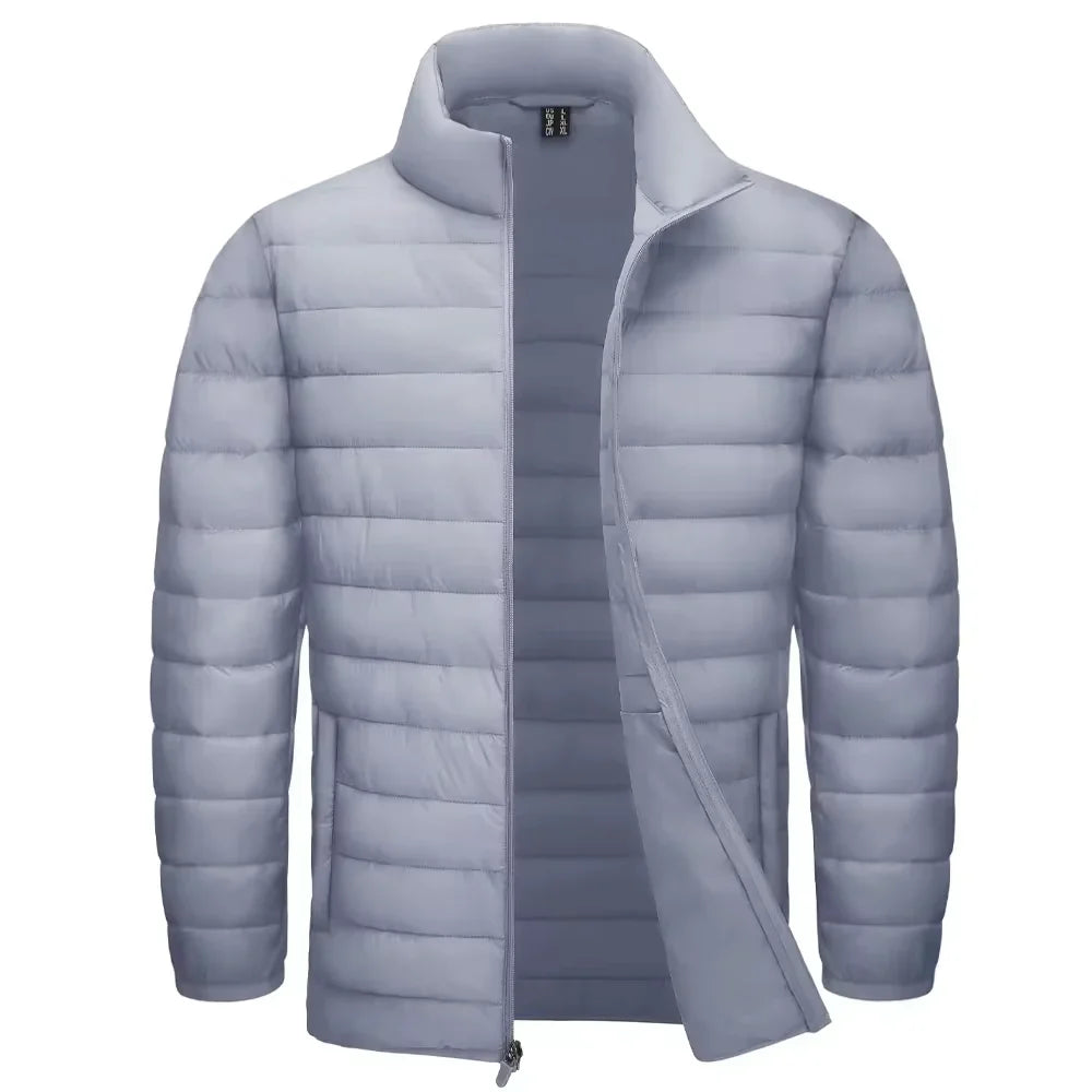Stand Collar Lightweight Puffer Jackets Mens Quilted Jacket Water Resistant Ripstop Down Insulated Windbreaker Coats