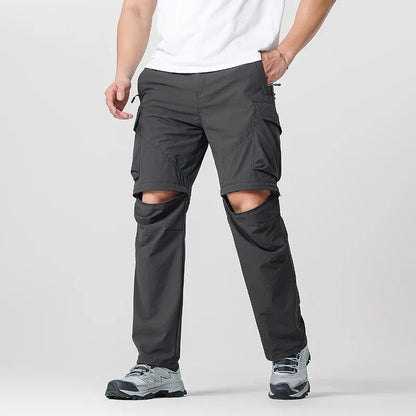 Men's Cargo Hiking Convertible Pants, Waterproof, Quick Dry, Lightweight, Removable Zipper, Perfect for Outdoor Adventures, Fishing and Camping, All-Season Versatile Hiking Gear.