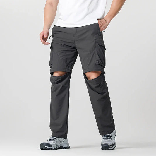Men's Cargo Hiking Convertible Pants, Waterproof, Quick Dry, Lightweight, Removable Zipper, Perfect for Outdoor Adventures, Fishing and Camping, All-Season Versatile Hiking Gear.