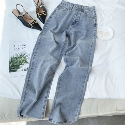 Vintage High-waisted Loose-fit Slimming Straight-leg Jeans