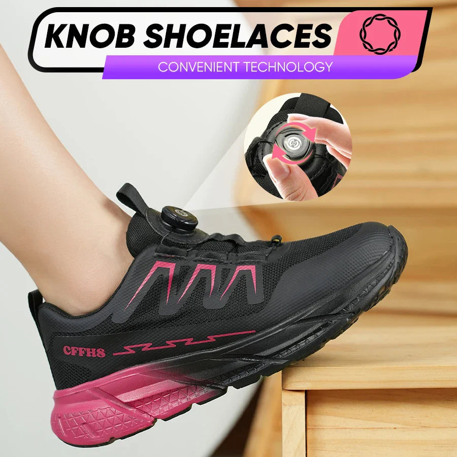 Women Safety Shoes Steel Toe Work Boots Breathable Puncture Proof Sport Work Sneakers Comfortable Construction Security Boots