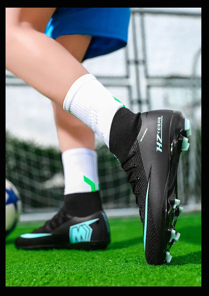 New Men Soccer Shoes Football Boots Cleats Adult Outdoor Breathable Training Sport Long Spikes Boys Non Slip Match Comfortable