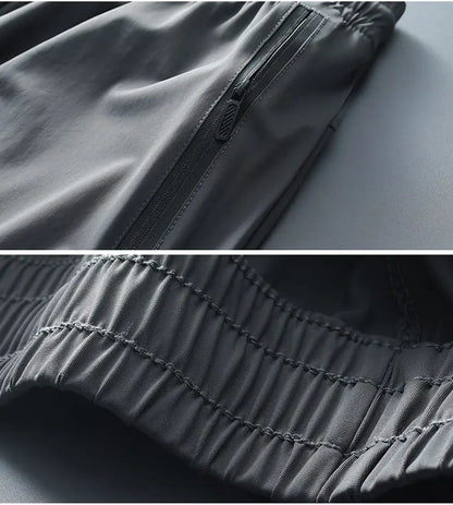 Men's spring and summer ice silk long pants slim fit new loose high elasticity fast drying outdoor running casual pants
