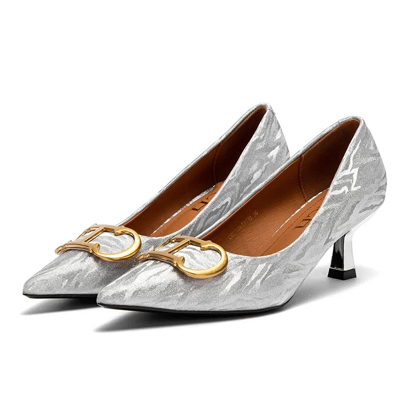 Popular Luxury Brand CHCH Women's Shoes High Heeled Leather Shoes Casual Shoes Medium Height Shoes Banquet Wedding Shoes