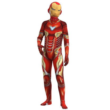 Iron Jumpsuit Cosplay Costume Superhero Adult Bodysuit Tights Stage Show Clothes Halloween Party Dress Boys
