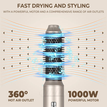 UKLISS Professional Hair Dryer 5 In 1 Hair Styler Hot Air Comb Electric Hair Heating Brush High Speed Blow Dryer Hair Brush