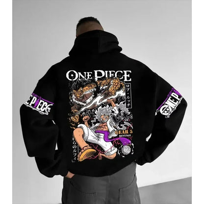 Anime Hand-painted Printed Hoodie 2025 Spring/Autumn Unisex Hip Hop Casual Loose Parent Child Pure Cotton Sweater Top