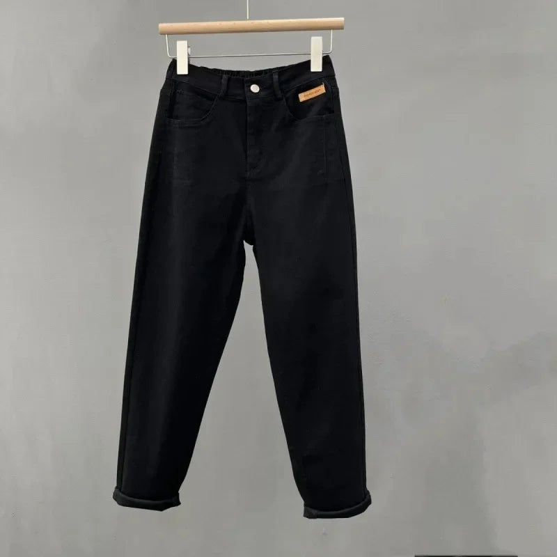 Casual High Waist Loose Fit Mom Jeans
