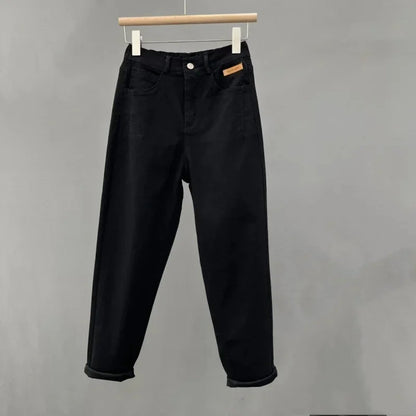 Casual High Waist Loose Fit Mom Jeans