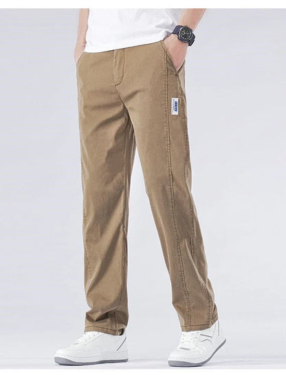 Spring Summer Thin Lyocell Casual Pants Men Loose Straight Fashion Stretch Korean Classic Trousers Men's Clothing Size M-5XL