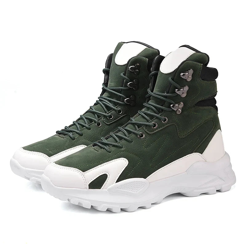 Fashion Men's Boots Comfortable Men Casual Shoes Breathable High Top Sneakers for Men Outdoor Non Slip Mens Ankle Boots Platform