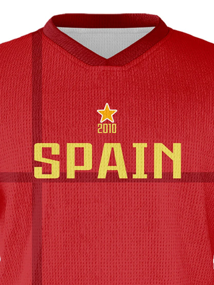 Spain Custom Soccer Jersey Sets Football Kit Kids Training Outfit Club Personalized Name Number Soccer Uniform for Boys ＆ Girls