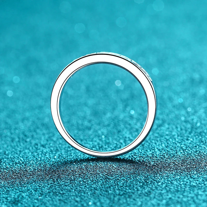 2mm Moissanite Ring for Women 925 Sterling Silver Rings with Gold Plated Wedding Bridal Proposal Promise Engagement Band