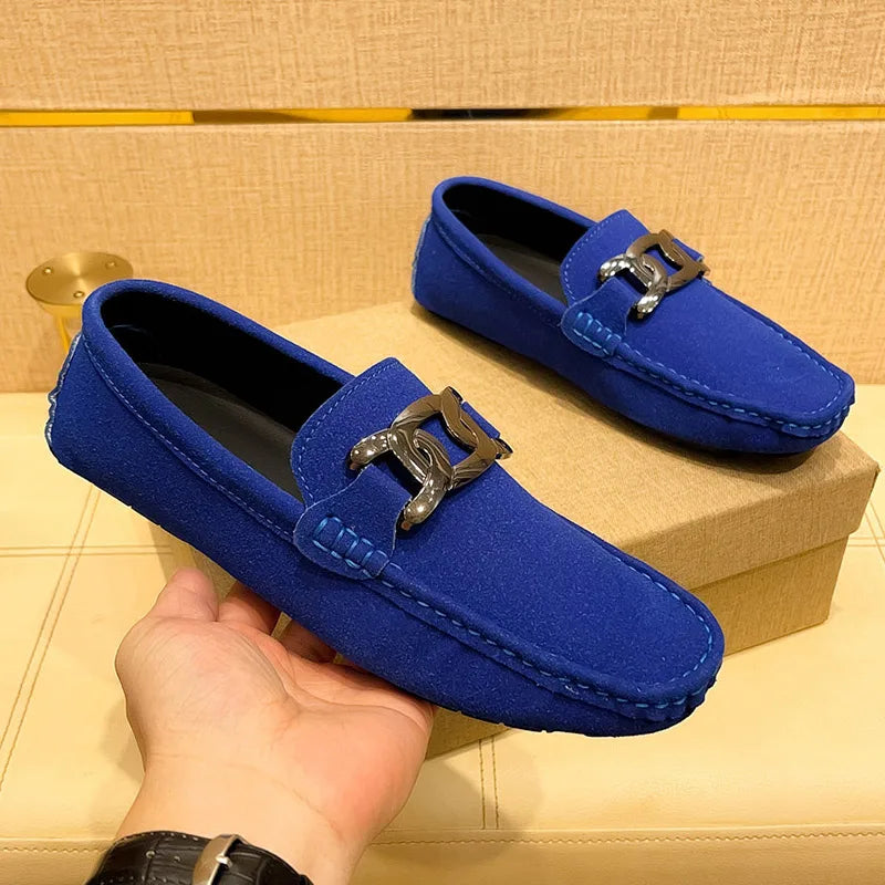 Loafers Men Big Size 48 Soft Driving Moccasins High Quality Flats Suede Leather Shoes Men Slip-on Luxury Loafers for Men