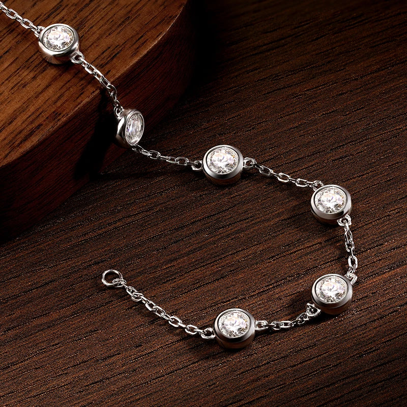 D VVS All Moissanite Tennis Bracelet 4mm 2.4ct Lab Diamond Wedding Fine Jewelry 925 Sterling Sliver Bracelets for Women