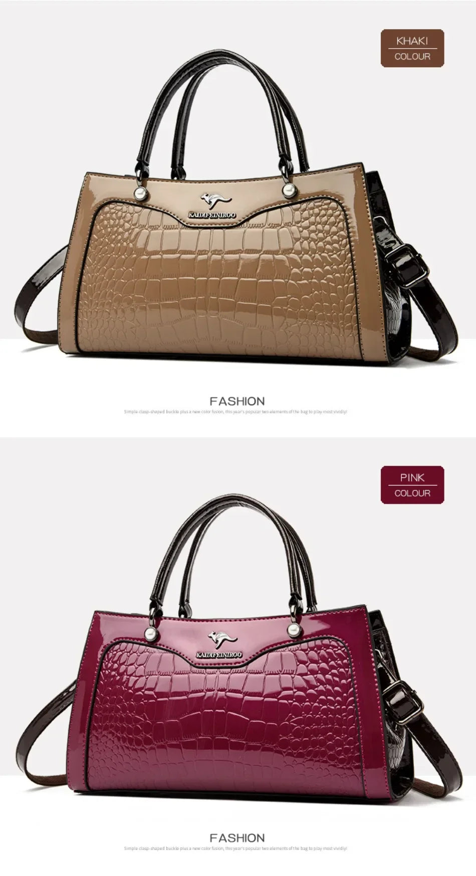 2024 Genuine High Quality  Luxury Handbag Designer Crossbody Bags for Women  Fashion Crocodile Pattern  Shoulder Bag Totes Bags