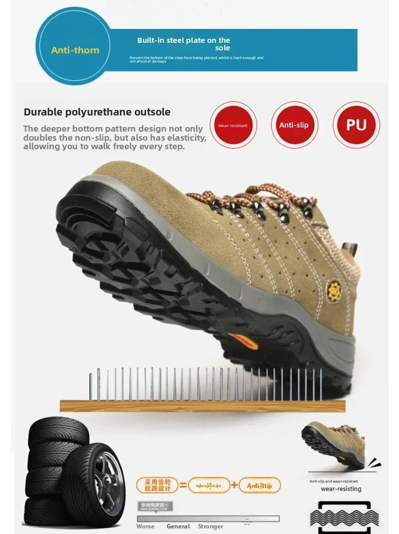 Summer Breathable Labor Protection Shoes Welding Work Shoes Anti Smashing Anti Piercing Lightweight Comfortable Footwear