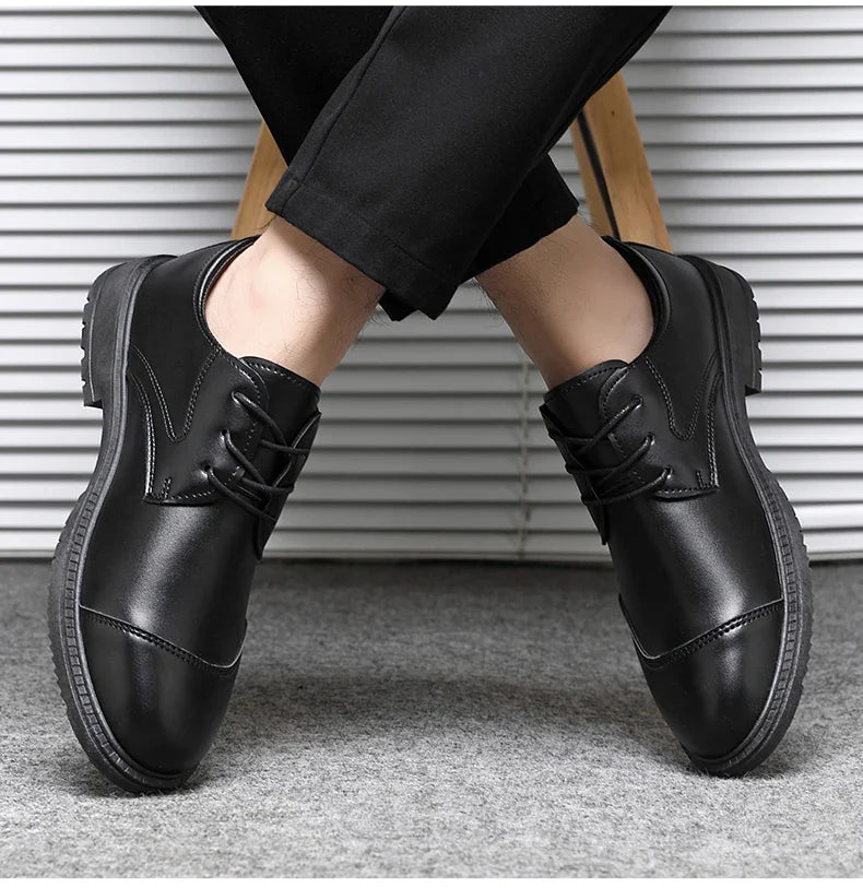 High Quality Italian Luxury Brand Lace-Up Non-slip Men Driving Shoes Leather Men Casual Shoes Breathable formal Mens Dress Shoes