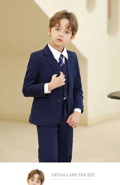 Spring Autumn Children Boy Wedding Suit Teenager Kids Formal Elegant Suits For Boy 1-14  Years Boys Suits Outfits Set