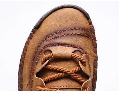 Men Leather Casual Shoes Outdoor Comfortable High Quality Fashion Soft Homme Classic Ankle Non-slip Flats Moccasin Trend