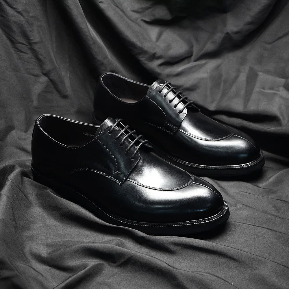 Luxury Handmade Wedding Party Men's Dress Shoes Cow Genuine Leather Lace-up Oxfords Derby Formal Business Social Male Footwear