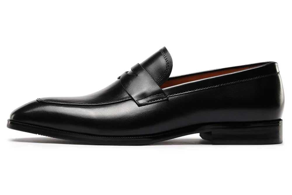 Mens Penny Loafers Elegant Wedding Party Full Grain Leather Casual Dress Shoes Brown Black Business Formal Shoes Moccasins