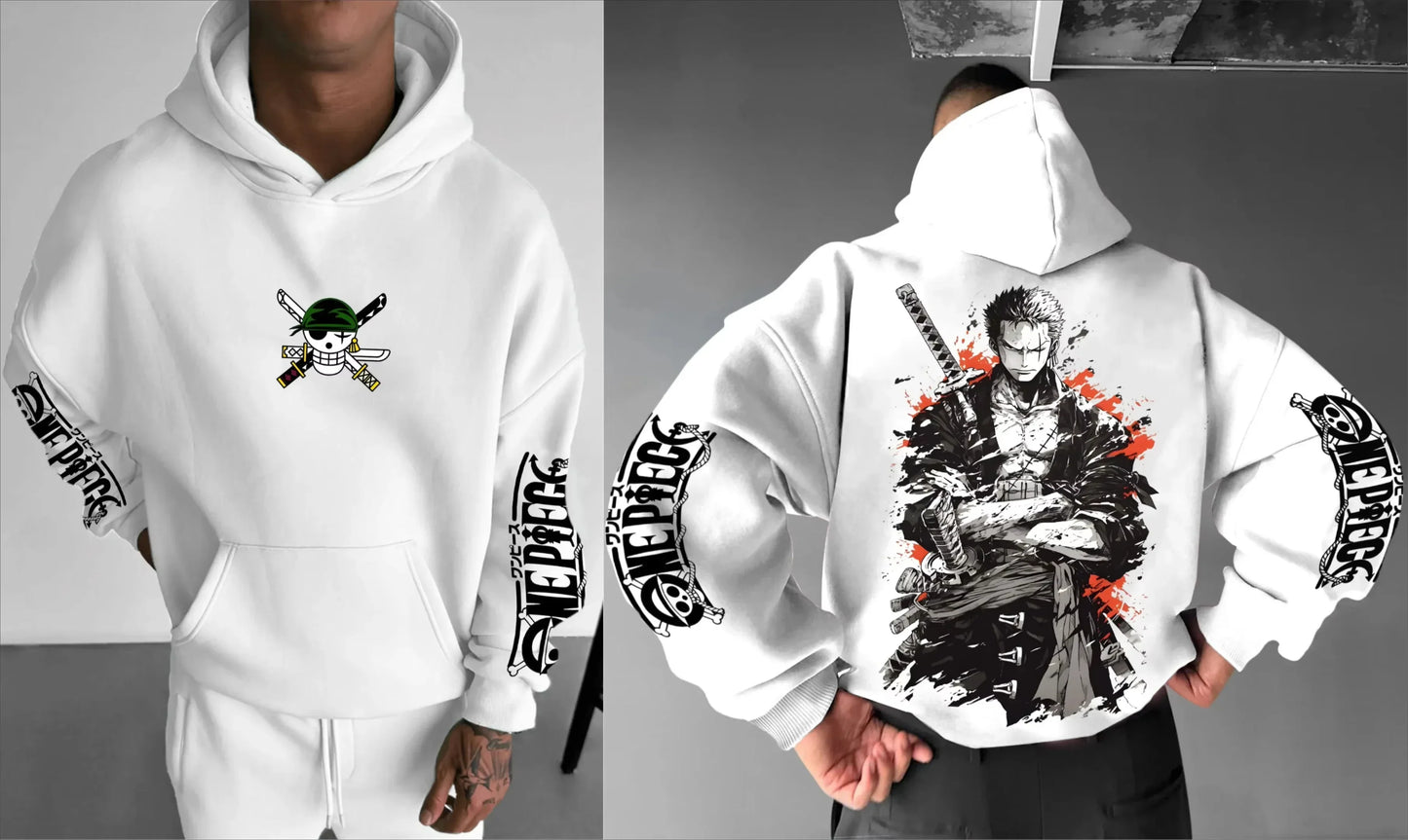 Anime Hand-painted Printed Hoodie 2025 Spring/Autumn Unisex Hip Hop Casual Loose Parent Child Pure Cotton Sweater Top
