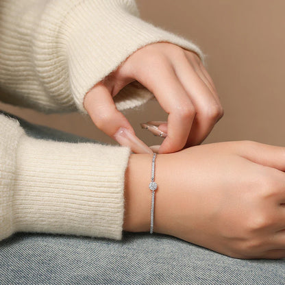 Full Moissanite Bracelets Original S925 Sterling Silver Adjustable Women’s Bracelet Simple Fine Jewelry Birthday Gifts
