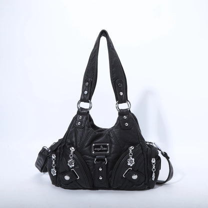 Women Handbags Rose Soft Tote Bag Small Top-handle Purse Fashion Satchel Multi-Pockets Shoulder Bag Hobos Phone Pack