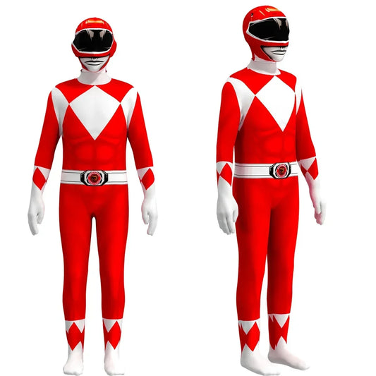 Fantasia Power Samurai Rangers Cosplay Costume Kids Adult Morpher Mighty Morphin Superhero Mask Halloween Jumpsuit Zentai Suit