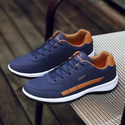 Shoes for Men Leather Sneaker Waterproof Casual Comfortable Men's Sneaker Lace Up Footwear Vulcanized Man Shoe Masculino