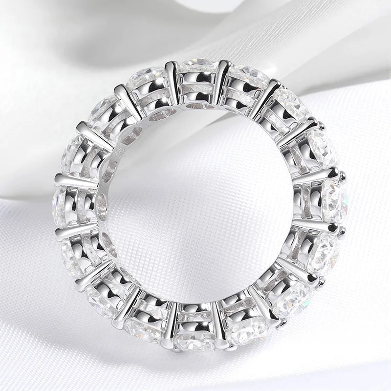 5*7mm Oval Cut Moissanite Ring for Women Full Eternity Bands Lab Diamond Promise Jewelry Pure S925 Silver Female Rings