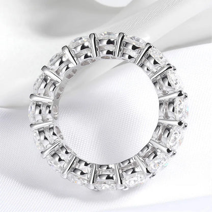 5*7mm Oval Cut Moissanite Ring for Women Full Eternity Bands Lab Diamond Promise Jewelry Pure S925 Silver Female Rings