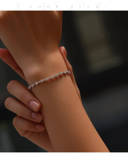 2.4CT Moissanite Bracelet 925 Sterling Silver Sparkling Round Lab Diamond Tennis Bracelets For Women Fine Jewelry