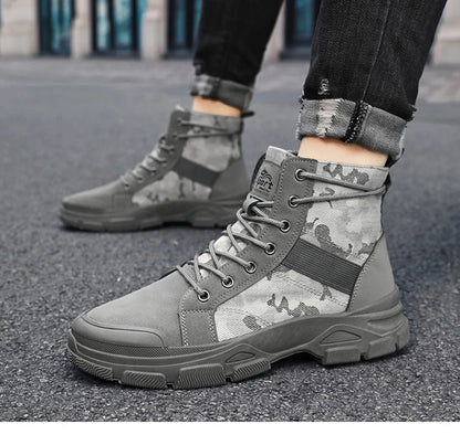 Camouflage Boots for Men Autumn Winter Platform Boots Outdoor High-top Shoes Men Ankle Boots Buty Robocze Meskie wear-resistant