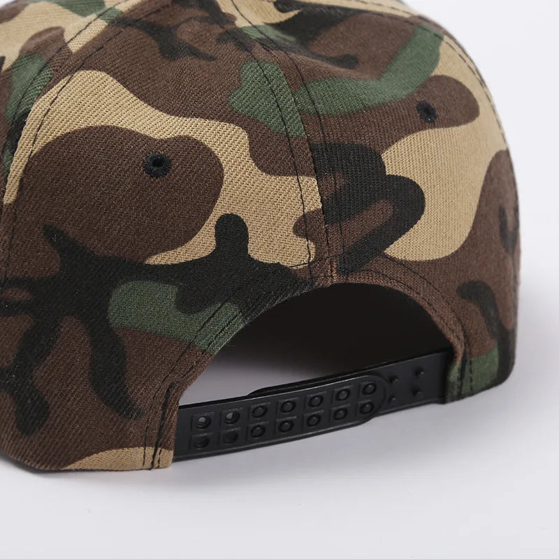 Spring and Summer Baseball Cap Flat Brim Camouflage Fashion Hip Snapback Hat Plain Gorras Bone Blank Caps