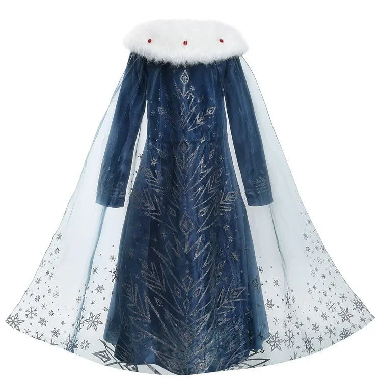 Frozen Elsa Princess For Girls Cosplay Costume Kids Mesh Snow Queen Carnival Birthday Party Dress Up Clothes 2-10Yrs Gown